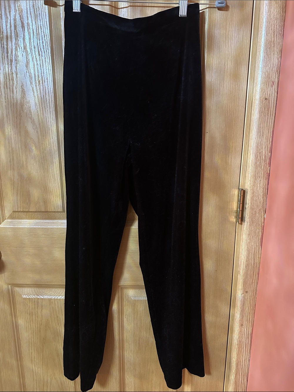 R&K Black Velvet Straight-Leg Pants